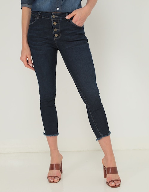 Jeans skinny Frappe corte cintura para mujer