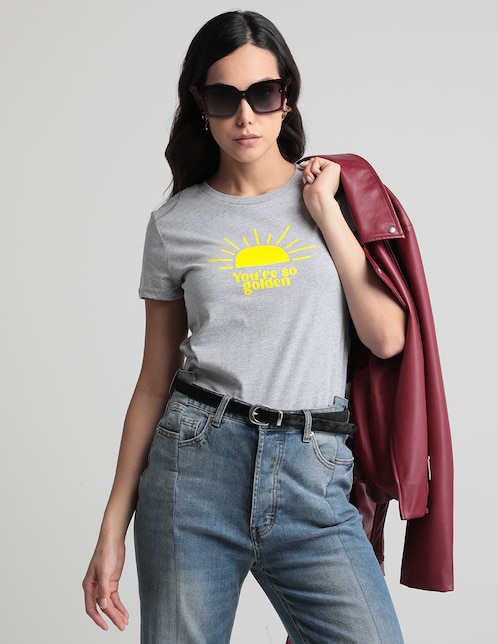 Playera manga corta cuello redondo para mujer 1