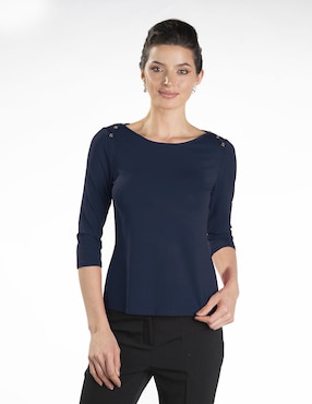 Blusa Atelier Petite Manga 3/4 Para Mujer