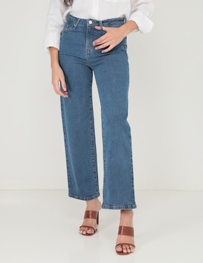 Jeans Straight Petite Studio Corte Cintura Para Mujer