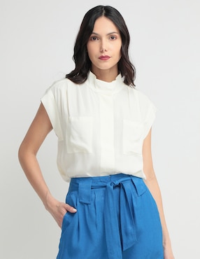 Camisa Petite Studio Manga Corta Para Mujer