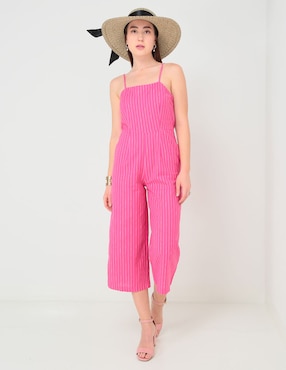 Jumpsuit Petite Studio De Algodón Estampado A Rayas Para Mujer