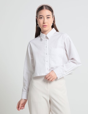 Camisa Petite Studio De Algodón Manga Larga Para Mujer