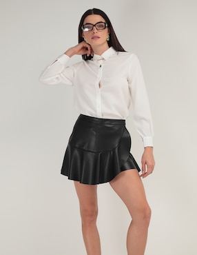 Camisa Petite Studio Manga Larga Para Mujer