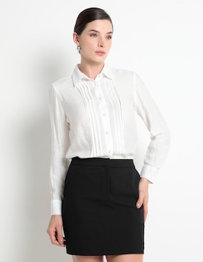 Camisa Petite Studio Manga Larga Para Mujer