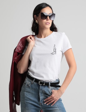 Playera Manga Corta 365 Essential Cuello Asimétrico Para Mujer