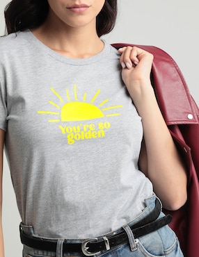 Playera manga corta 365 Essential cuello redondo para mujer