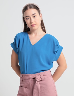 Blusa Petite Studio Manga Corta Para Mujer