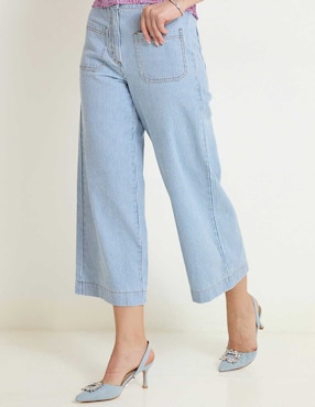 Jeans Amplio Petite Studio Corte Cintura Para Mujer