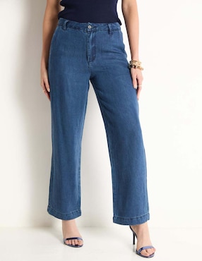 Jeans Straight Petite Studio Corte Cintura Para Mujer