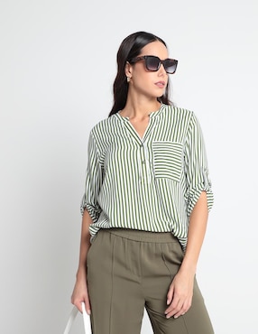 Blusa BGL Petite manga 3/4 para mujer