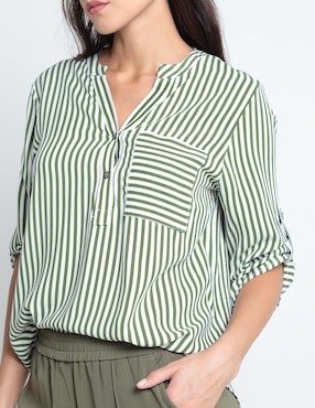 Blusa BGL Petite manga 3/4 para mujer