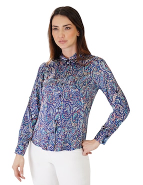 Blusa Camisera Atelier Petite Manga Larga Para Mujer