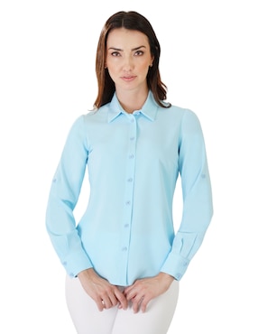 Blusa Camisera Atelier Petite Manga Larga Para Mujer