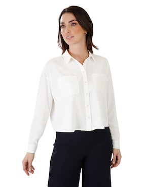 Blusa Camisera Atelier Petite Manga Larga Para Mujer