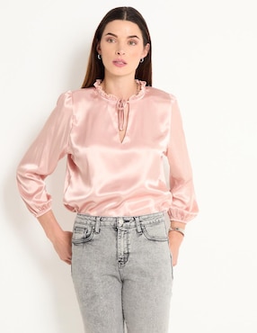 Blusa BGL Petite Manga Larga Para Mujer