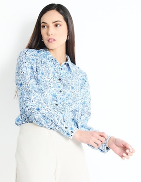 Blusa Camisera Atelier Petite Manga Larga Para Mujer