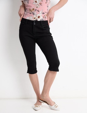 Jeans Skinny Frappe Corte Cintura Para Mujer