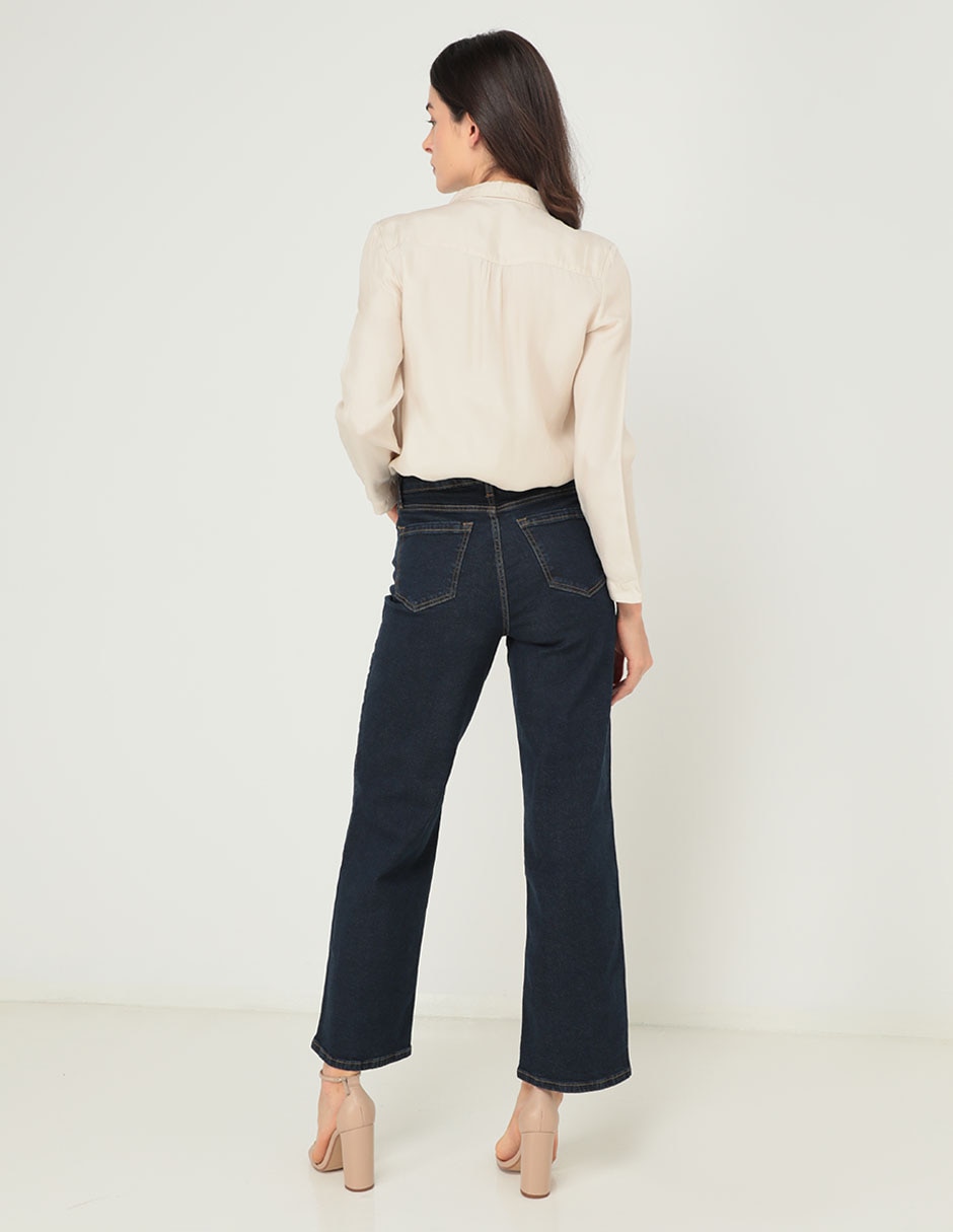 Jeans straight corte cintura para mujer 2