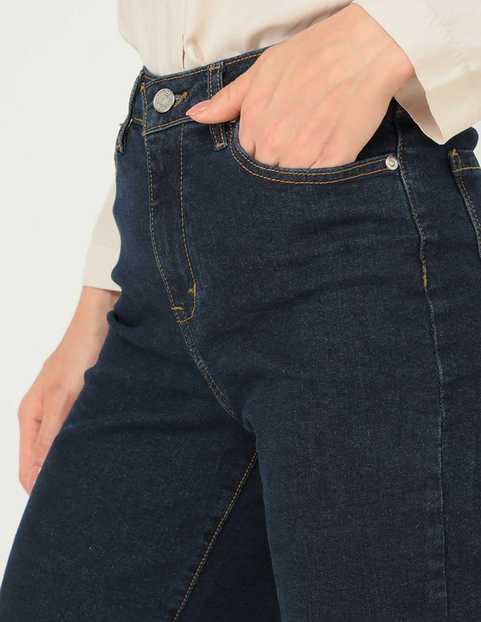 Jeans straight corte cintura para mujer 4