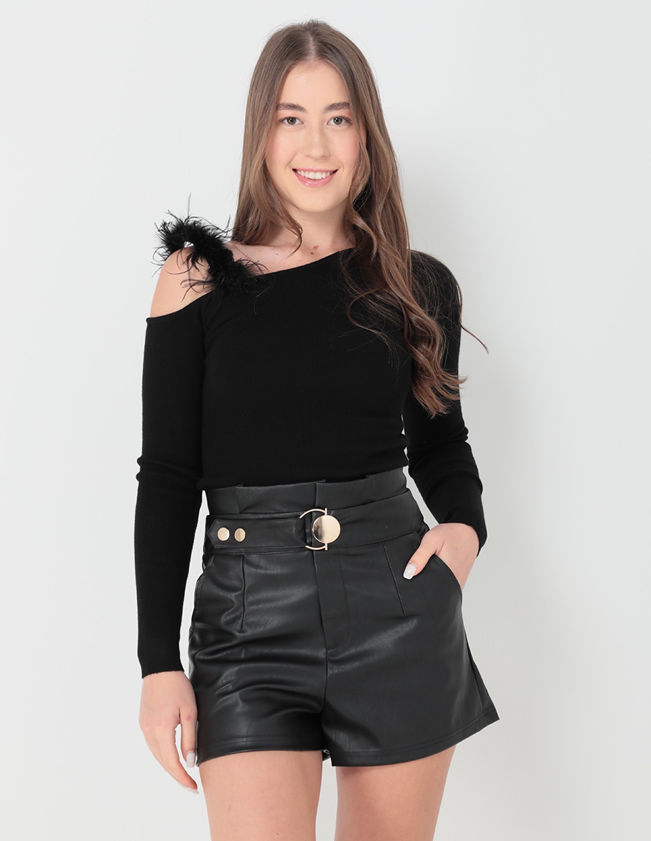 Short de cuero online para mujer