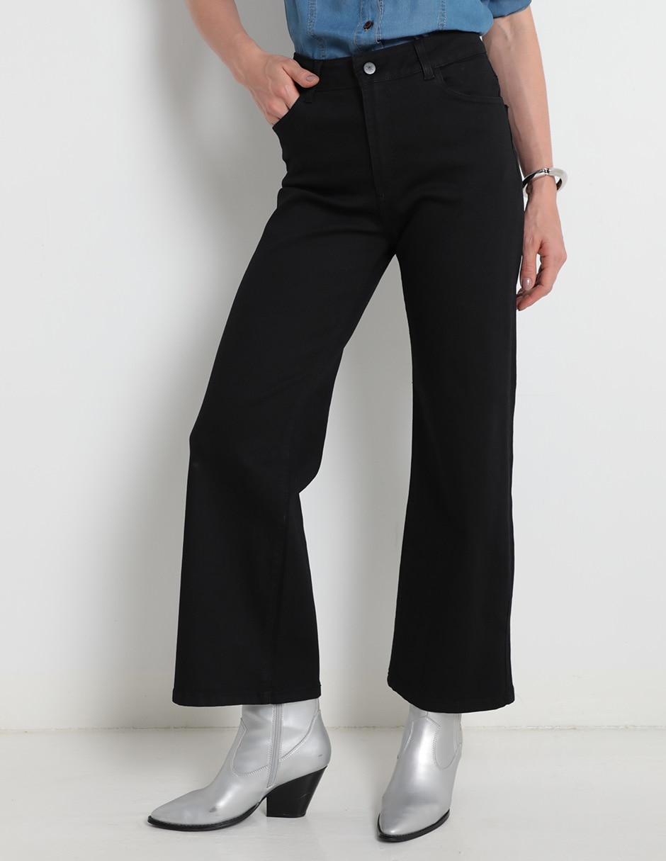 Jeans amplio corte cintura para mujer 1