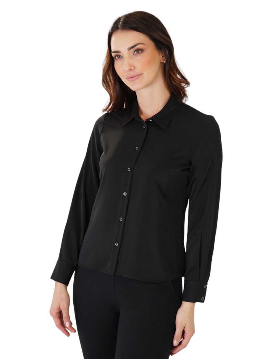 Blusa camisera manga larga para mujer 1