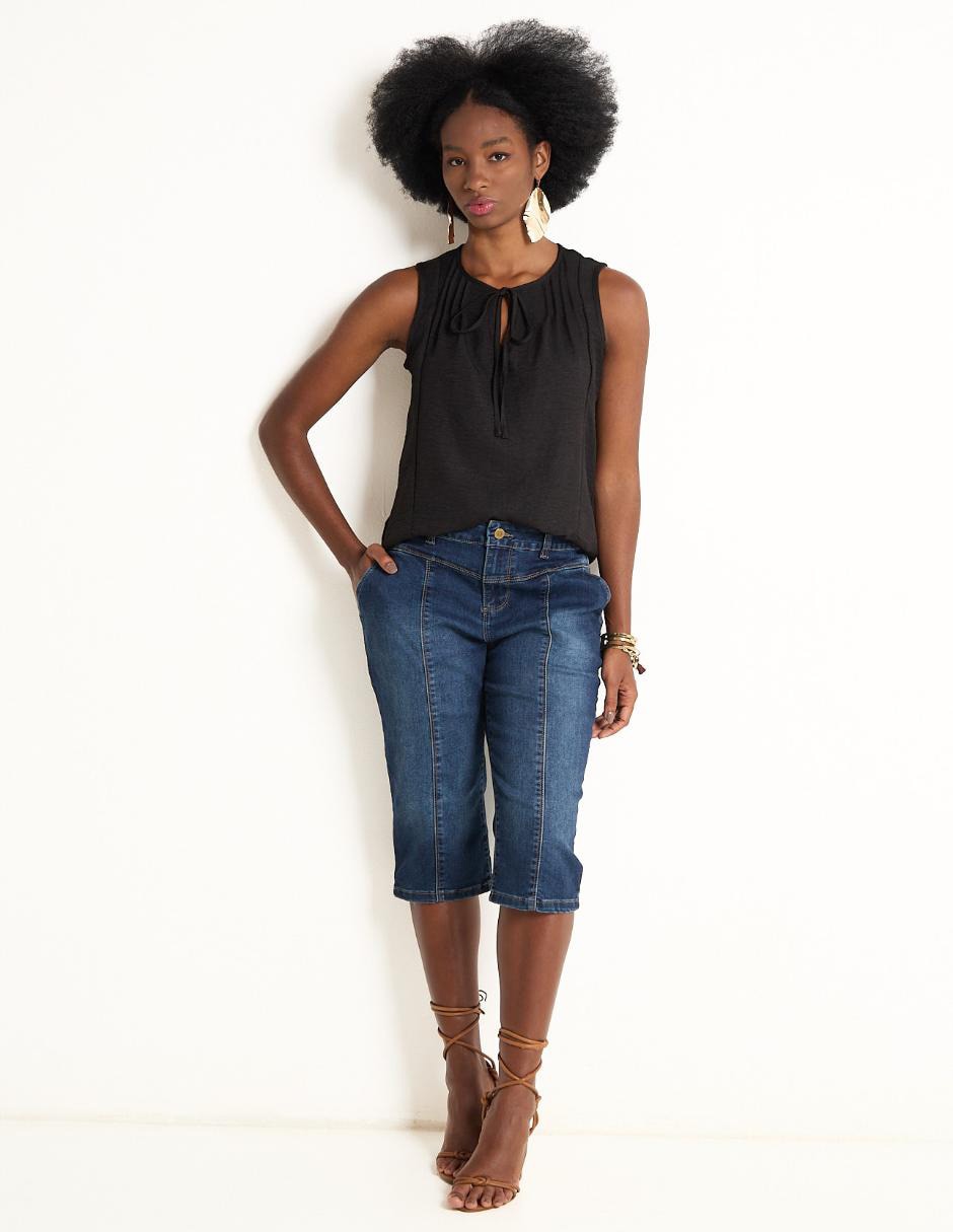 Jeans capri straight para mujer 3