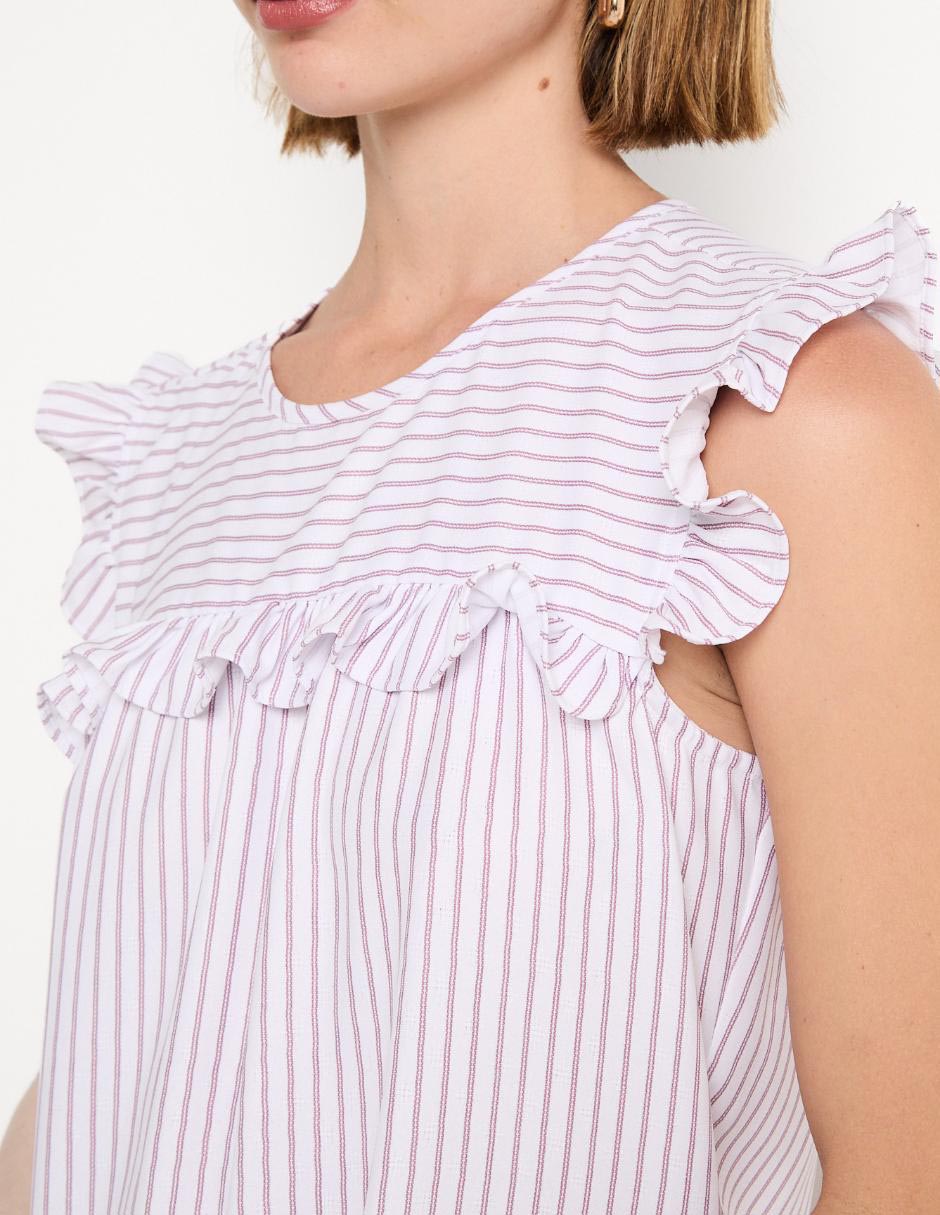 Blusa manga corta para mujer 4